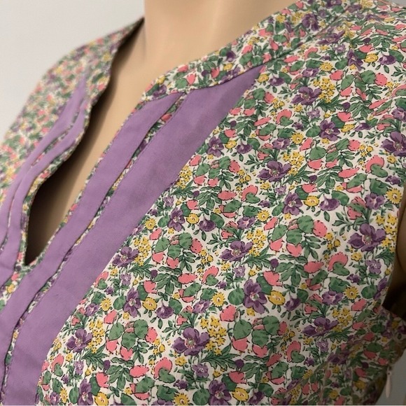 Duffield Lane The Mackinac ditzy floral cotton sleeveless‎ sheath dress small - Picture 5 of 7